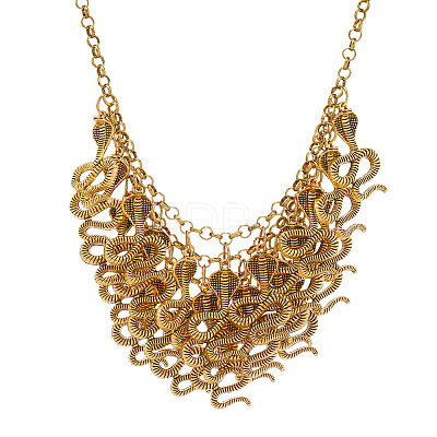 Exaggerated Alloy Multi-Layered Snake Bib Necklaces for Women FS-WGEB7D7-01-1