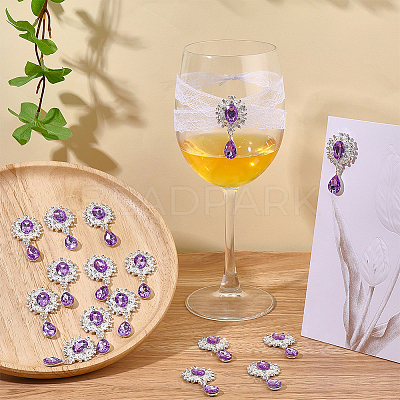16Pcs Alloy Rhinestone Cabochons ALRI-FG0001-05B-1
