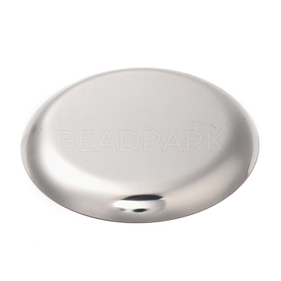 Non-Tarnish Flat Round 430 Stainless Steel Jewelry Display Plate X-STAS-P289-01P-1