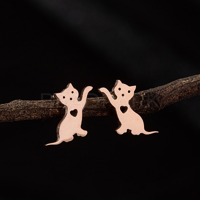 Stainless Steel Small Animal Stud Earrings for Women PW-WG5B49B-07-1
