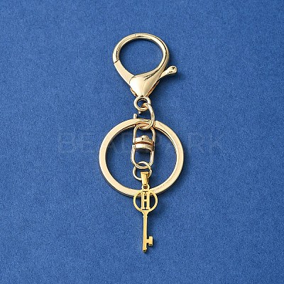 304 Stainless Steel Initial Letter Key Charm Keychains KEYC-YW00004-08-1