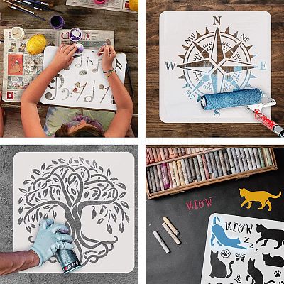 Plastic Reusable Drawing Painting Stencils Templates DIY-WH0202-393-1