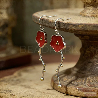 Alloy Enamel Dangle Earrings for Women WG98B65-01-1