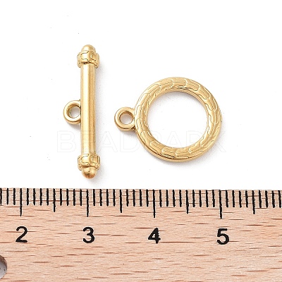 Ion Plating(IP) 304 Stainless Steel Ring Toggle Clasps STAS-A092-09E-G-1