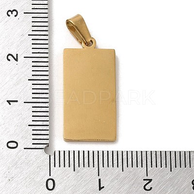 PVD Vacuum Plating 304 Stainless Steel Stamping Blank Tag Pendants STAS-B053-03G-1