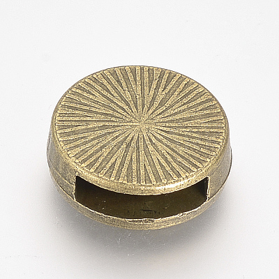 Tibetan Style Alloy Slide Charms Cabochon Settings PALLOY-Q341-04AB-FF-1