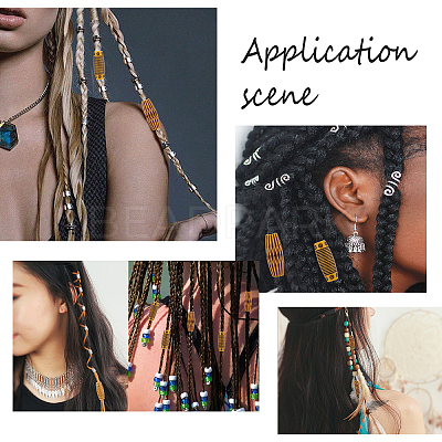 Plastic Dreadlocks Braiding Beads OHAR-NB0001-13-1