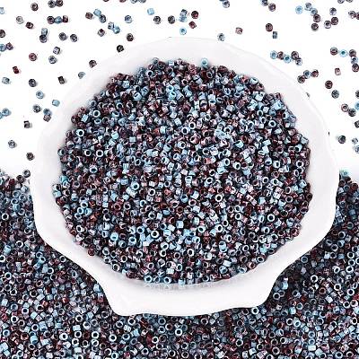 Opaque Picasso Cylinder Glass Beads SEED-Q039-06A-14-1