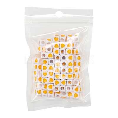 White Opaque Acrylic European Beads OPDL-FS0001-01-1