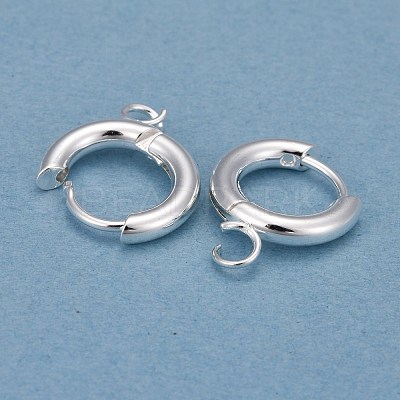 201 Stainless Steel Huggie Hoop Earring Findings STAS-P283-01A-S-1