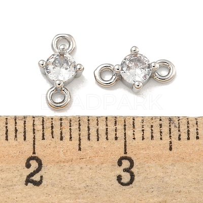 Rack Plating Brass Pave Clear Cubic Zirconia Links KKB-L215-047B-P-1