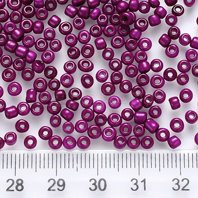 8/0 Baking Paint Glass Round Seed Beads SEED-S036-01B-10-1