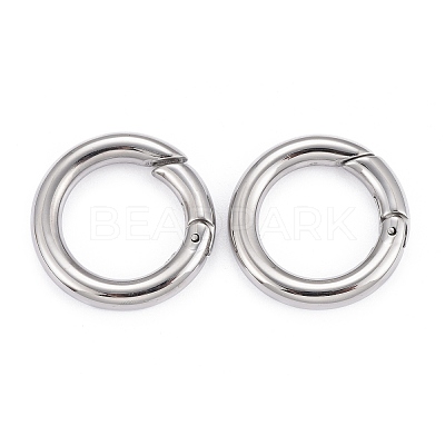 Tarnish Resistant 304 Stainless Steel Spring Gate Rings X-STAS-E055-23-1