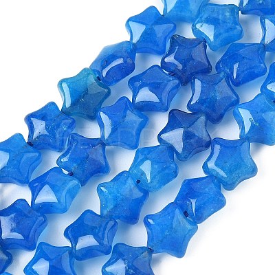 Dyed Natural Malaysia Jade Star Beads Strands G-Z080-A01-01-1