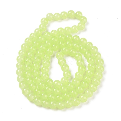 Imitation Jade Glass Beads Strands DGLA-S076-8mm-17-1
