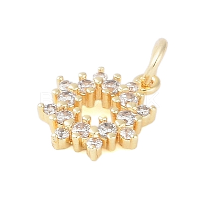 Rack Plating Brass Micro Pave Clear Cubic Zirconia Pendants KK-Z060-20G-1