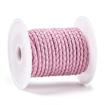 Braided Cowhide Leather Cord NWIR-N005-01Q-4mm-1