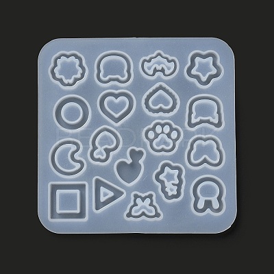 DIY Star/Heart/Flower/Rabbit Shaker Filler Silhouette Silicone Quicksand Molds DIY-G079-03A-1