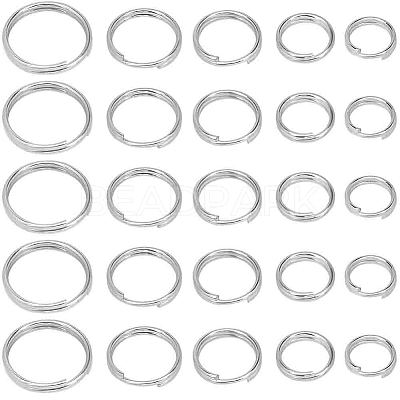 500Pcs 5 Styles 304 Stainless Steel Split Rings STAS-SP0001-65-1