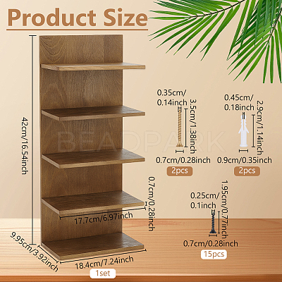 4-Tier Wood Wall Mounted Sunglasses Organizer Holder ODIS-WH0043-184A-1