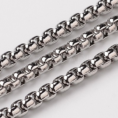 Tarnish Resistant 304 Stainless Steel Venetian Chains Box Chains CHS-H001-2.5mm-05P-1
