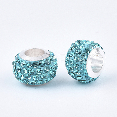 Polymer Clay Rhinestones European Beads FPDL-T001-02B-1