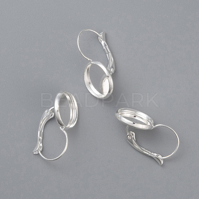 304 Stainless Steel Leverback Earring Settings STAS-F191-03S-8mm-1