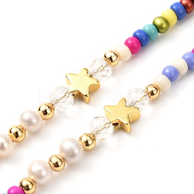 Glass Seed Beads Eyeglasses Chains AJEW-EH00383-1