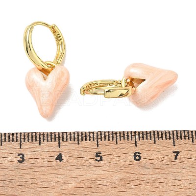 Brass Enamel Dangle Hoop Earrings for Women KK-CBA760A-06G-1