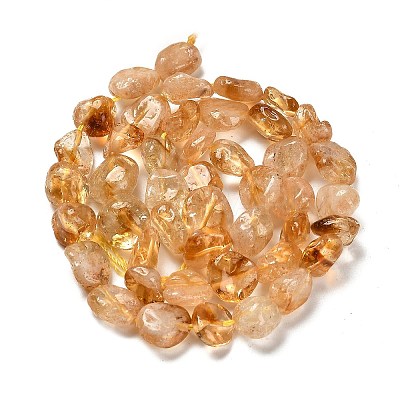Heated Natural Citrine Beads Strands G-P497-01E-66-1