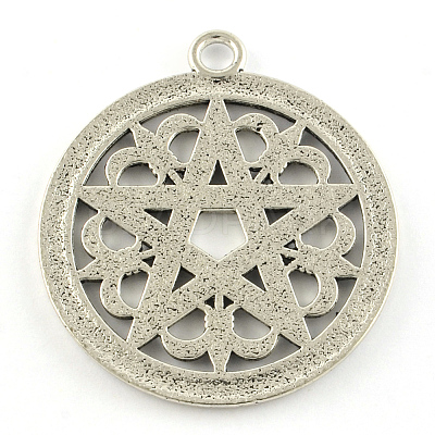 Tibetan Style Alloy Pendants X-TIBEP-R348-38AS-RS-1
