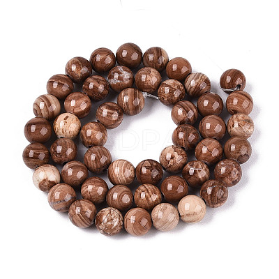 Natural Wood Lace Stone Wooden Jasper Beads Strands G-T143-30A-03-1