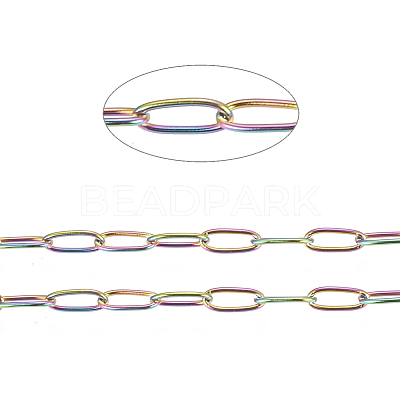 Ion Plating(IP) 304 Stainless Steel Paperclip Chains CHS-F010-01H-MC-1