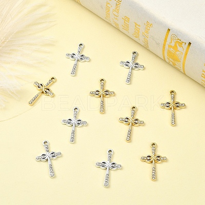 10Pcs Alloy Rhinestone Pendants FIND-YW0007-83G-1