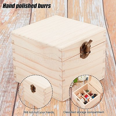 9 Sections Wooden Box Storage WOOD-WH0103-41-1