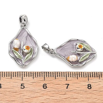 Brass Enamel Pendants KK-B129-25P-02-1