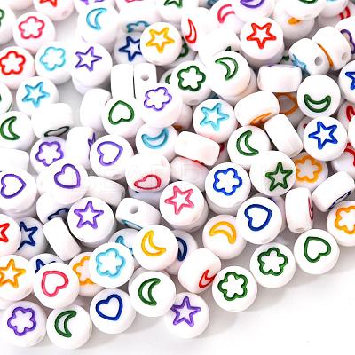 White Opaque Acrylic Beads MACR-YW0001-19C-1