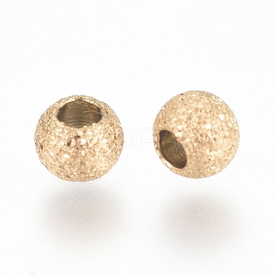 Ion Plating(IP) 304 Stainless Steel Textured Spacer Beads STAS-P108-04G-A-1
