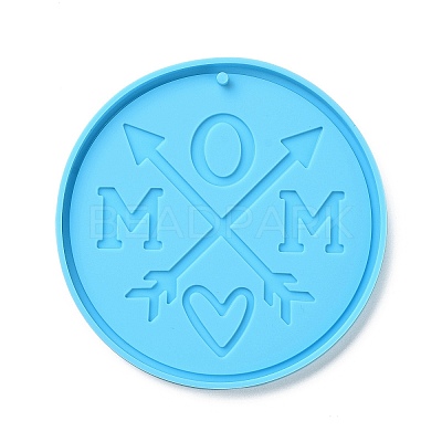 DIY Mother's Day Theme Flat Round Pendant Silicone Molds LS-SIMO-H010-02G-1