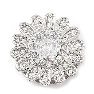 Brass Micro Pave Cubic Zirconia Slide Charms ZIRC-I068-12P-1