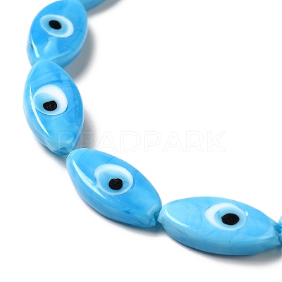 Handmade Evil Eye Lampwork Beads Strands LAMP-G154-06I-1