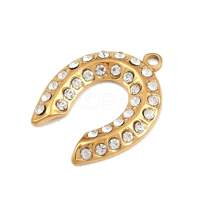 304 Stainless Steel with Crystal Rhinestone Pendants SA-CBABA5E-21G-1