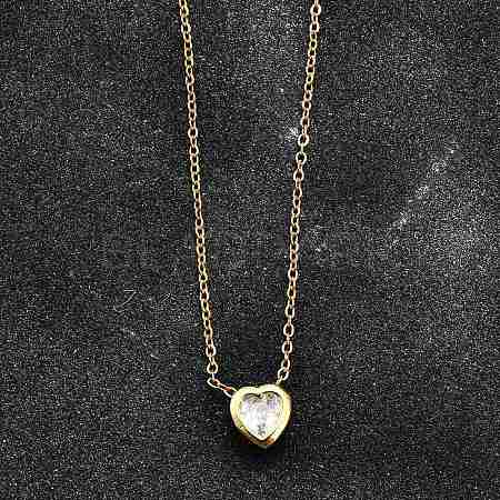 304 Stainless Steel Pendant Necklaces X-NJEW-O108-14G-1