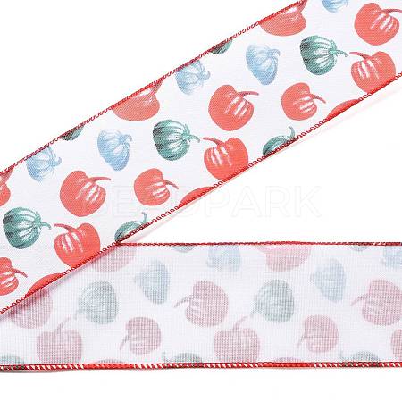 5 Yards Thanksgiving Day Printed Polyester Wired Ribbon OCOR-K009-01D-1