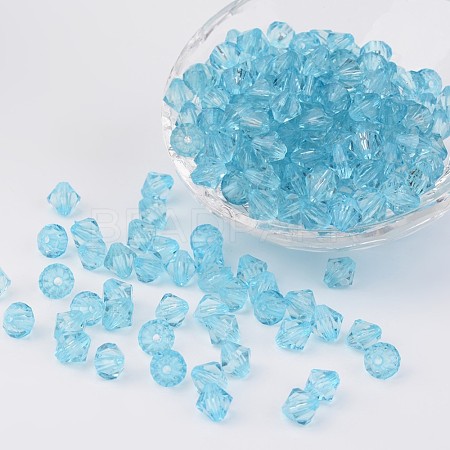 Faceted Bicone Transparent Acrylic Beads DBB3mm-87-1