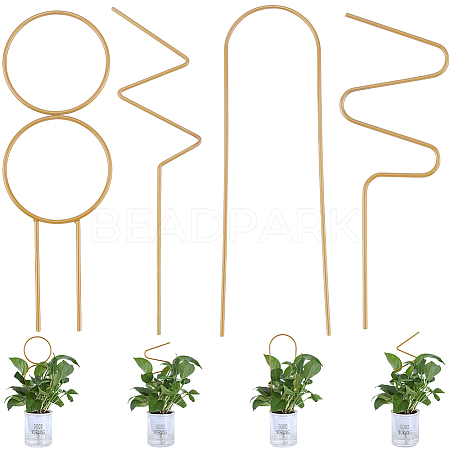 4Pcs 4 Styles Iron Flower Plant Supports FIND-CN0001-62B-1