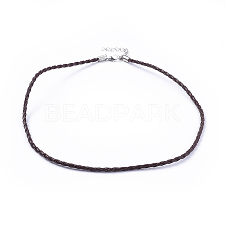Trendy Braided Imitation Leather Necklace Making NJEW-S105-002-1