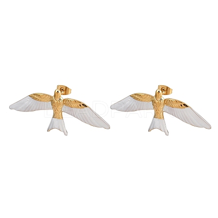 304 Stainless Steel Stud Earrings EJEW-A142-02B-G-1