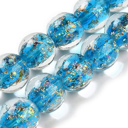 Handmade Dichroic Foil Glass Beads Strands DICH-U001-06D-1