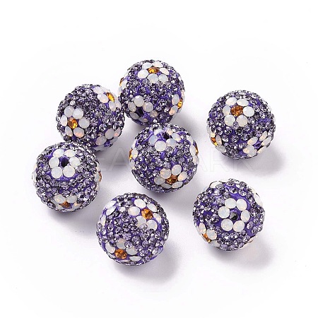 Polymer Clay Rhinestone Beads RB-L029-03C-1